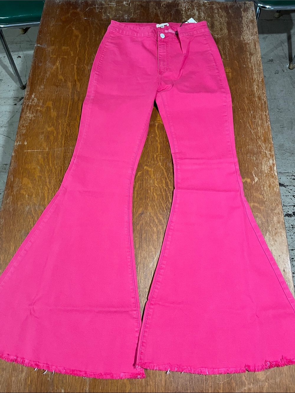 Women’s Flare Jeans in Hot Pink - Picture 2 of 6